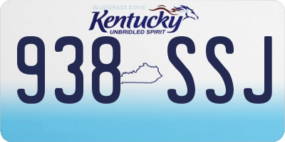 KY license plate 938SSJ