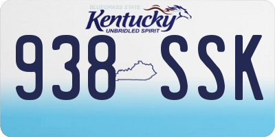 KY license plate 938SSK