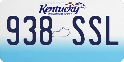 KY license plate 938SSL