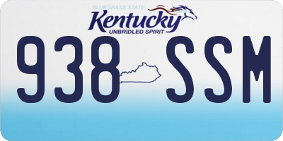 KY license plate 938SSM