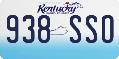 KY license plate 938SSO