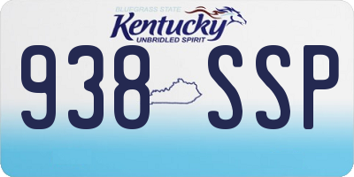 KY license plate 938SSP