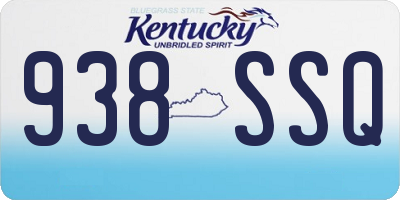 KY license plate 938SSQ