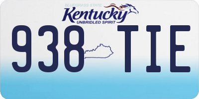 KY license plate 938TIE