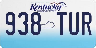 KY license plate 938TUR