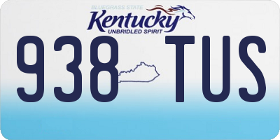 KY license plate 938TUS