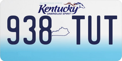 KY license plate 938TUT