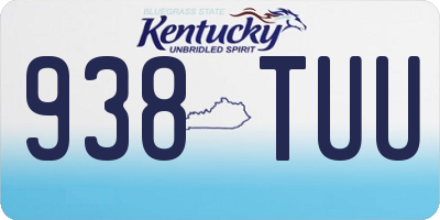 KY license plate 938TUU