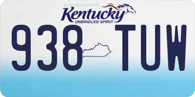 KY license plate 938TUW