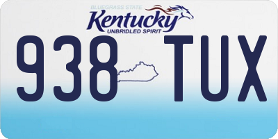 KY license plate 938TUX