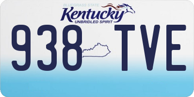 KY license plate 938TVE
