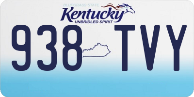 KY license plate 938TVY