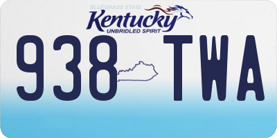 KY license plate 938TWA