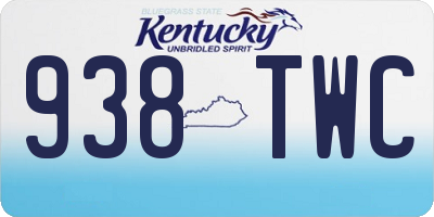 KY license plate 938TWC