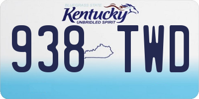 KY license plate 938TWD