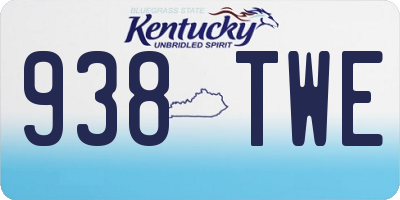 KY license plate 938TWE