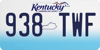 KY license plate 938TWF