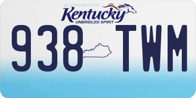 KY license plate 938TWM