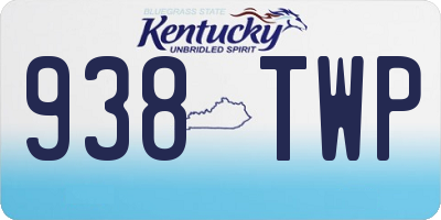 KY license plate 938TWP
