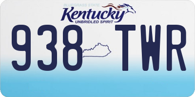 KY license plate 938TWR