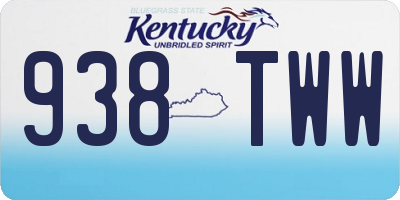 KY license plate 938TWW