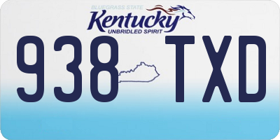 KY license plate 938TXD