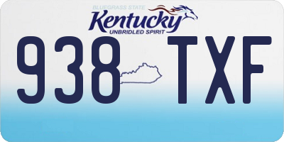 KY license plate 938TXF