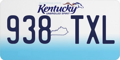 KY license plate 938TXL