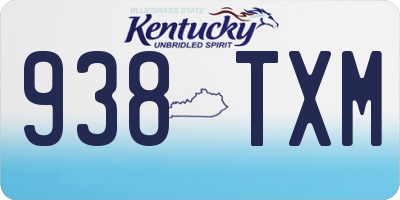 KY license plate 938TXM