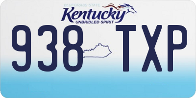 KY license plate 938TXP