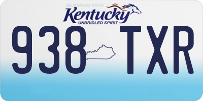 KY license plate 938TXR