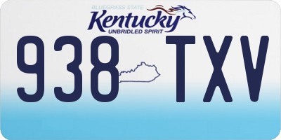 KY license plate 938TXV