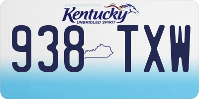 KY license plate 938TXW