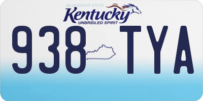 KY license plate 938TYA