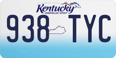 KY license plate 938TYC