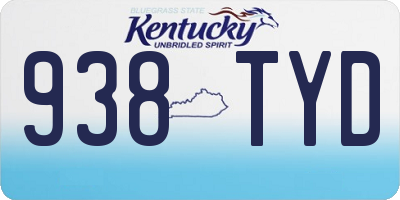 KY license plate 938TYD