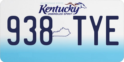 KY license plate 938TYE