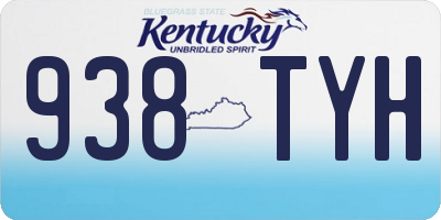 KY license plate 938TYH