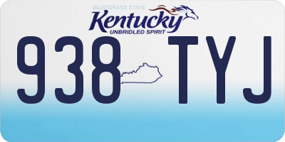 KY license plate 938TYJ