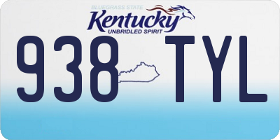 KY license plate 938TYL