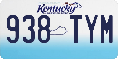 KY license plate 938TYM