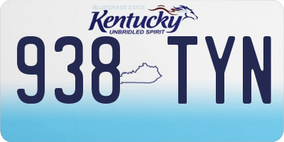 KY license plate 938TYN