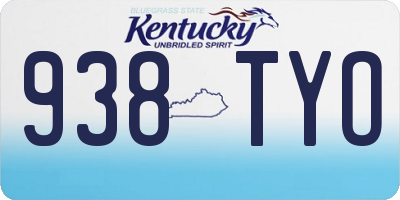 KY license plate 938TYO