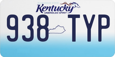 KY license plate 938TYP