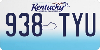 KY license plate 938TYU