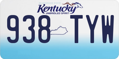 KY license plate 938TYW