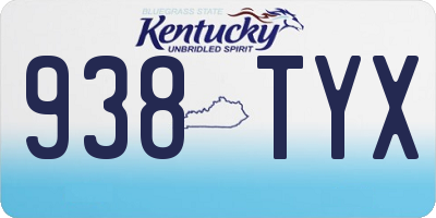 KY license plate 938TYX