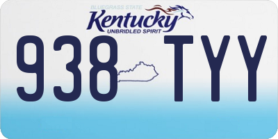 KY license plate 938TYY