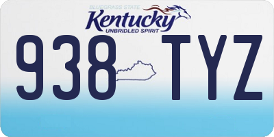 KY license plate 938TYZ