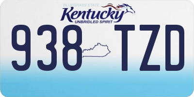 KY license plate 938TZD